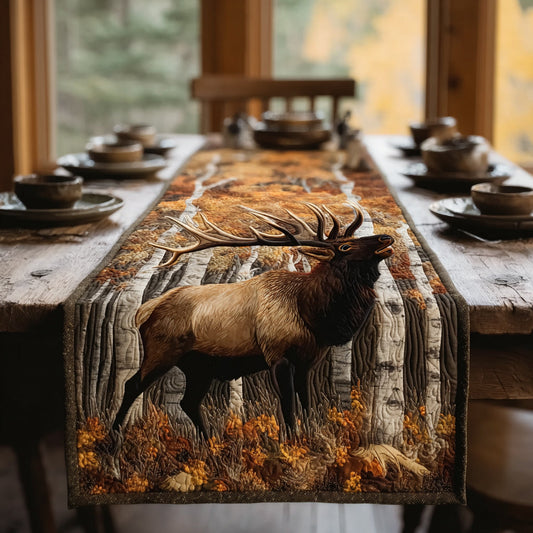 Woodland Elk Quilted Table Runner NCU0DV1156