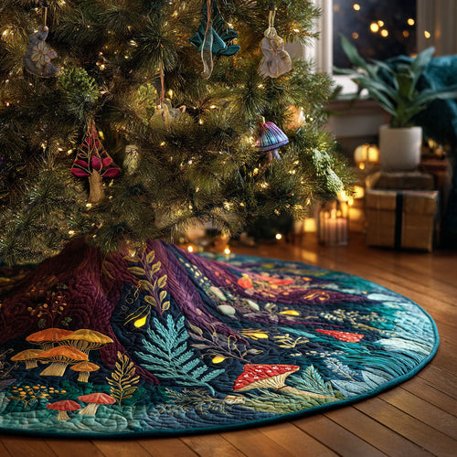 Woodland Fairy Lane Christmas Quilted Tree Skirt NCU0PTT2258