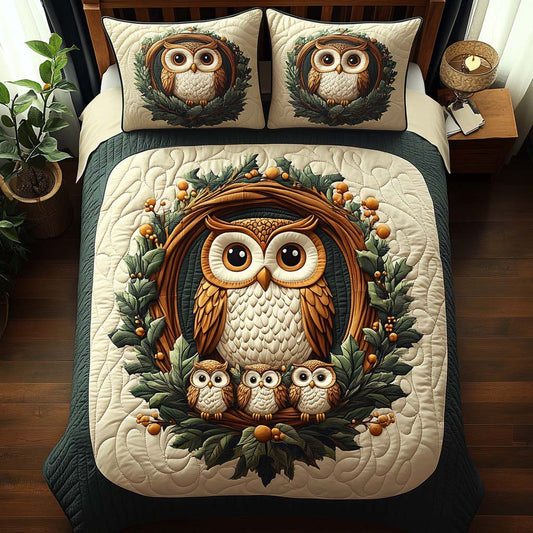 Woodland Family 3-Piece Quilted Bedding Set NCU0NXD480