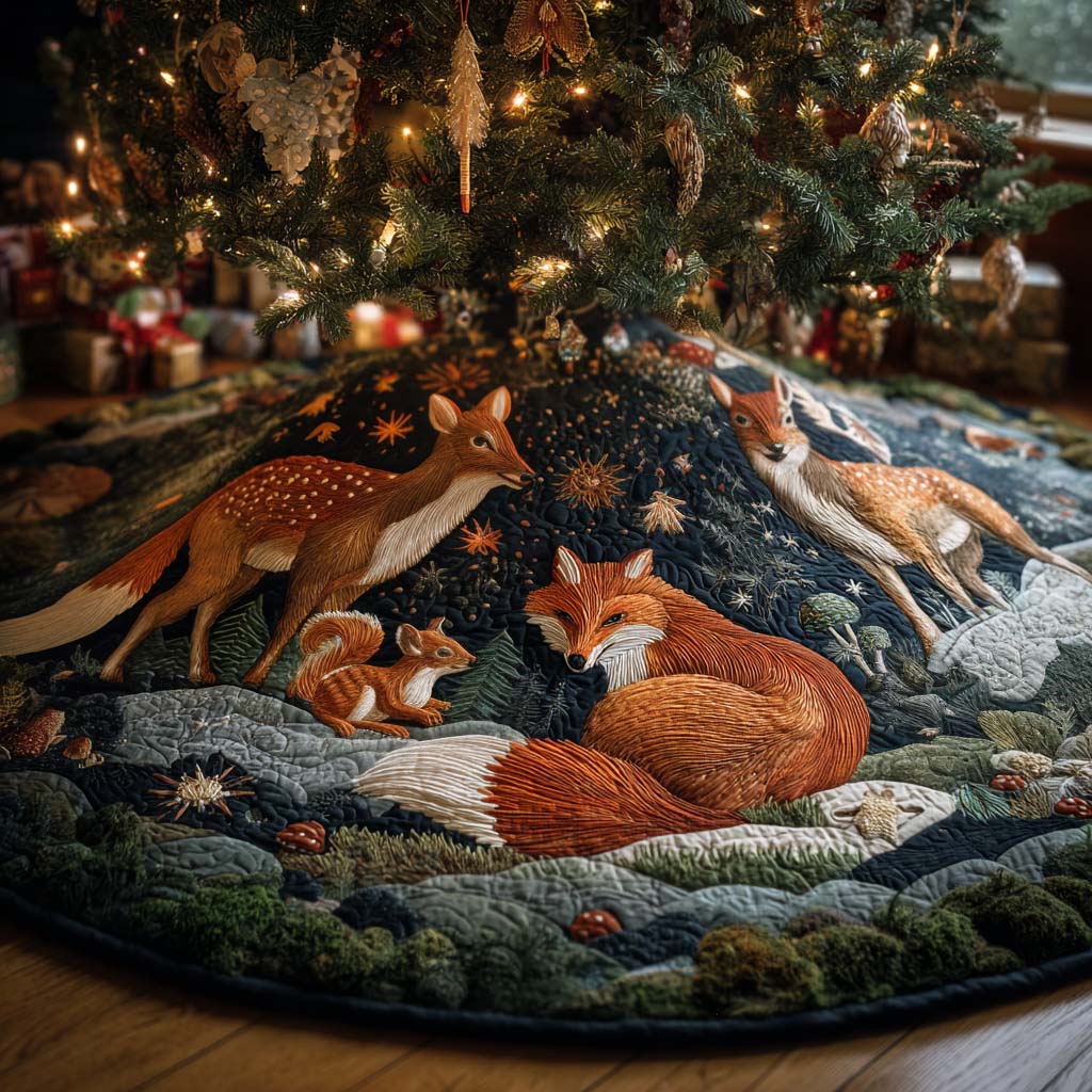 Woodland Friends Christmas Quilted Tree Skirt NCU0NNT2511