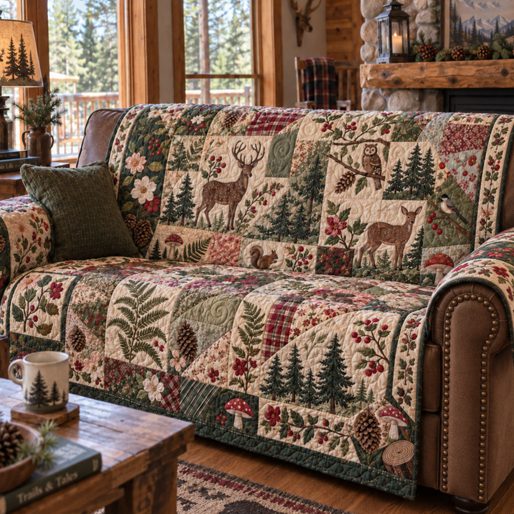 Woodland Gathering Quilted Sofa Cover NCU0PTT3486