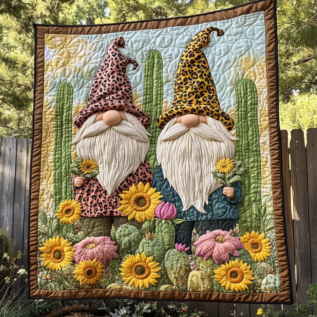 Woodland Gnome Picnic Quilted Blanket NCU0NXD060