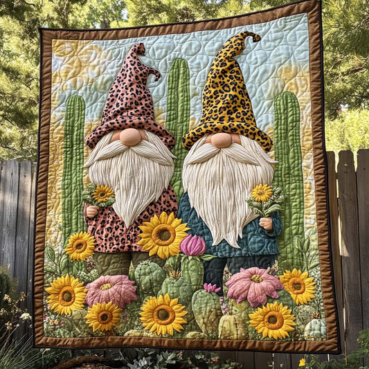 Woodland Gnome Picnic Quilted Blanket NCU0NXD060