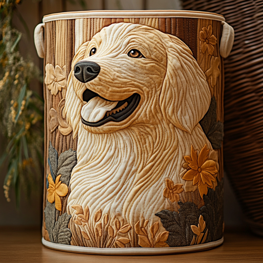 Woodland Golden Quilted Laundry Basket NCU0NXD527