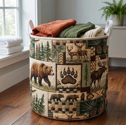 Woodland Harvest Quilted Laundry Basket NCU0DQQ0792