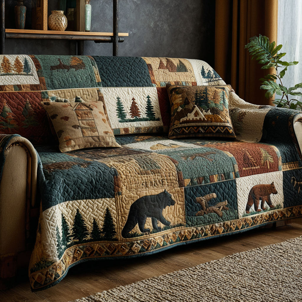 Woodland Hearth Quilted Sofa Cover NCU0PTT2832