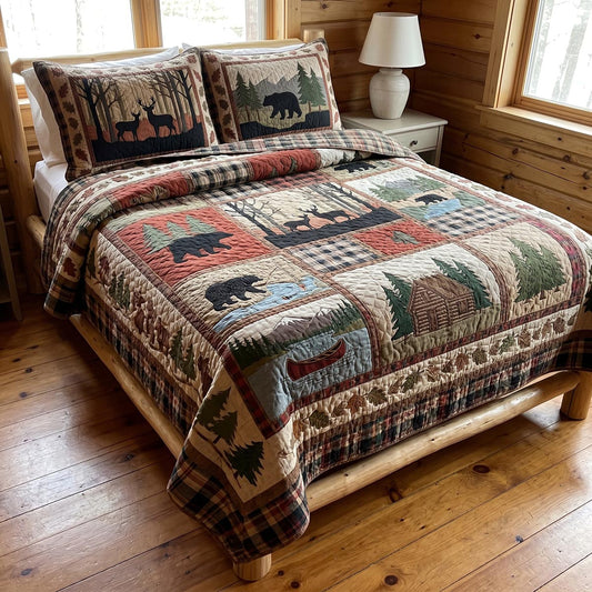 Woodland Lodge 3-Piece Quilted Bedding Set NCU0DV2140