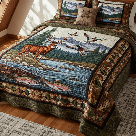 Woodland Majesty 3-Piece Quilted Bedding Set NCU0DV2149
