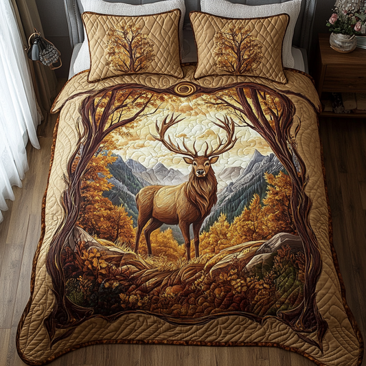 Woodland Majesty 3-Piece Quilted Bedding Set NCU0NVH027
