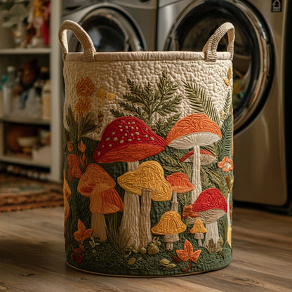 Woodland Mushroom Quilted Laundry Basket NCU0HNH595