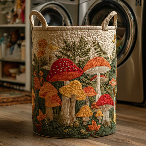 Woodland Mushroom Quilted Laundry Basket NCU0HNH595