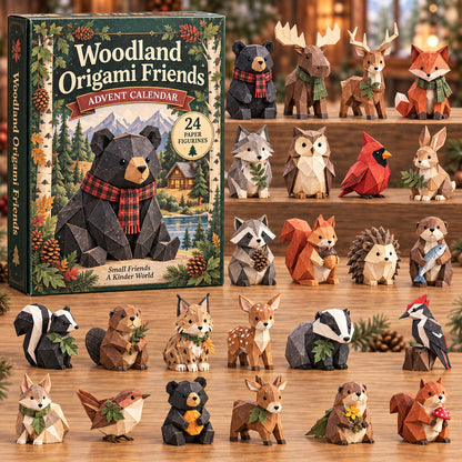 CHRISTMAS KICKOFF 40% OFF - Woodland Origami Advent Calendar 2026 - 24-Day Festive Countdown, Acrylic Charms Blind Box - Gift For Woodland Lovers AC0TV009