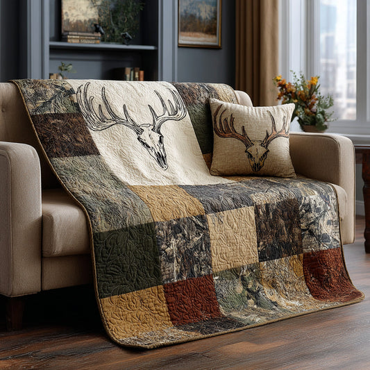 Woodland Patch Buck Quilted Blanket NCU0LDH872