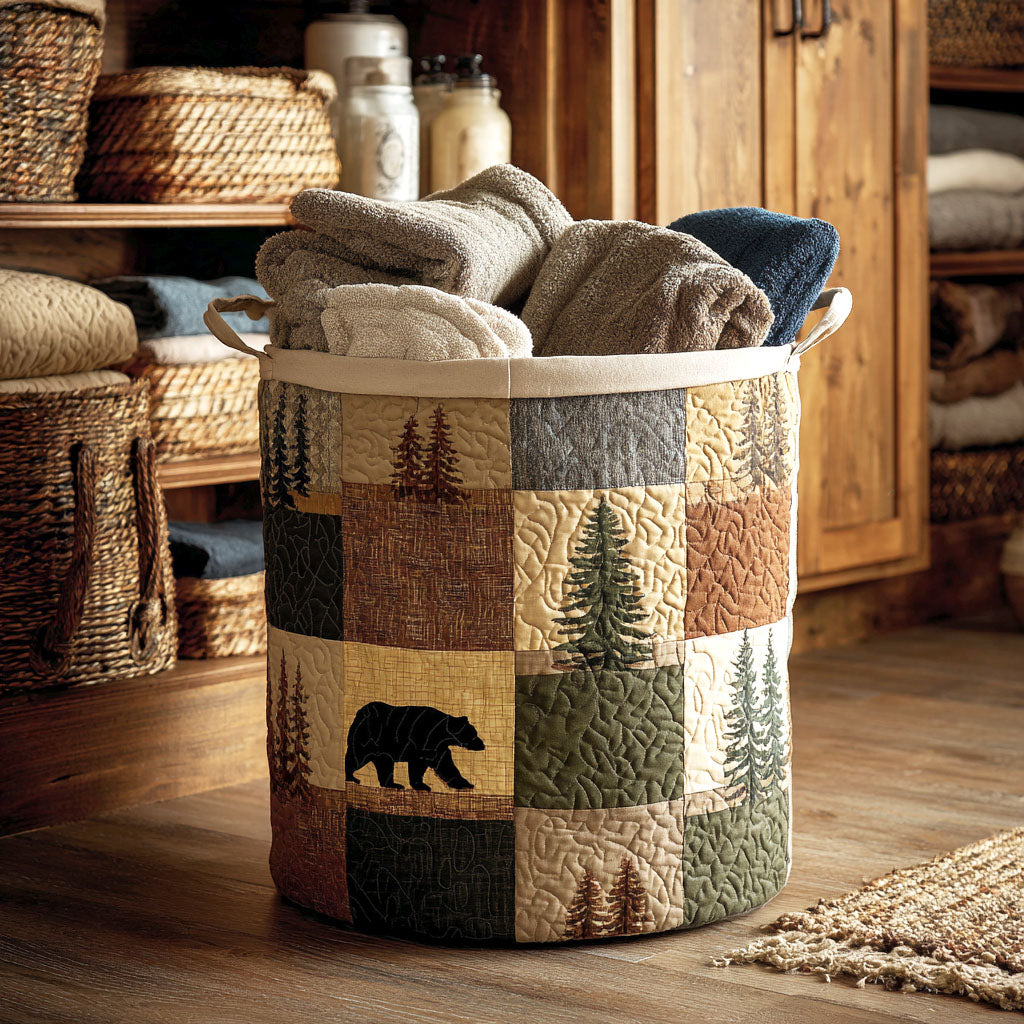 Woodland Patch Quilted Laundry Basket NCU0NTV396 – Quiltnest