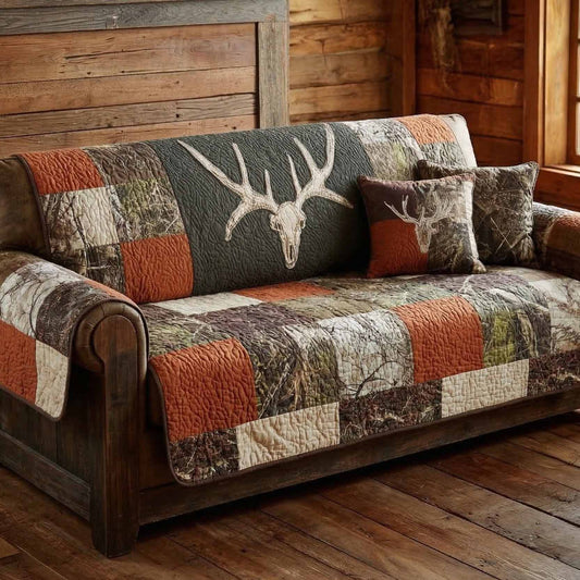 Woodland Patch Quilted Sofa Cover NCU0NXD1781