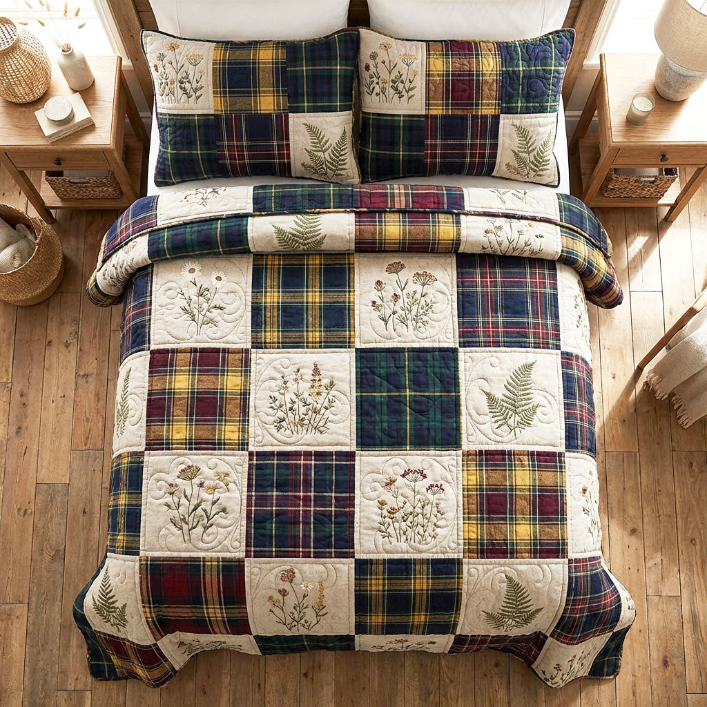 Woodland Patchwork 3-Piece Quilted Bedding Set NCU0NTV1002