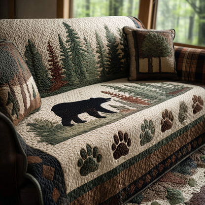 Woodland Paw Prints Quilted Sofa Cover NCU0PTT2649