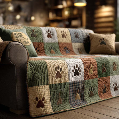 Woodland Paws Quilted Sofa Cover NCU0NXD1299