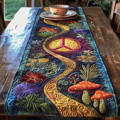 Folk Peace Quilted Table Runner NCU0DQQ0171
