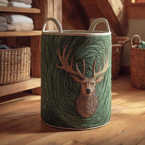 Woodland Retreat Quilted Laundry Basket NCU0NXD388