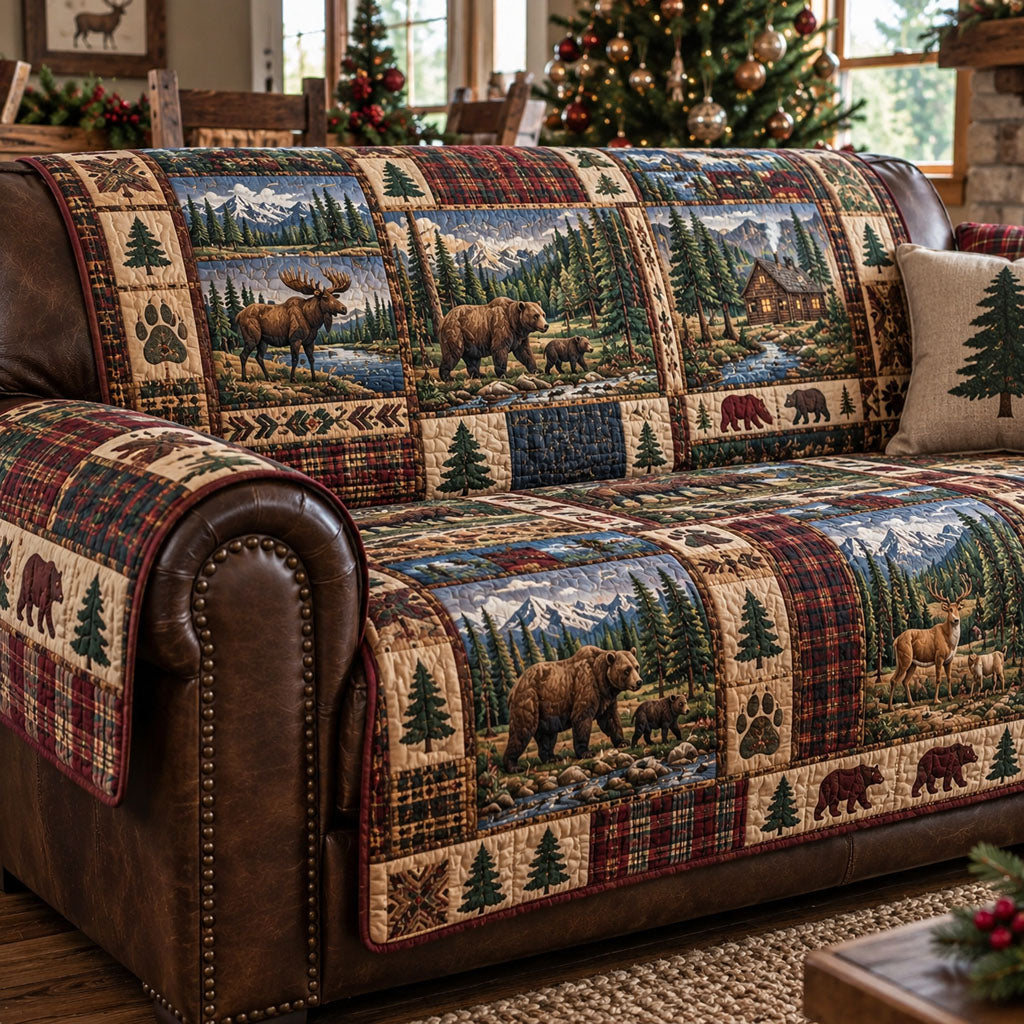 Woodland Star Cabin Quilted Sofa Cover NCU0PTT3451