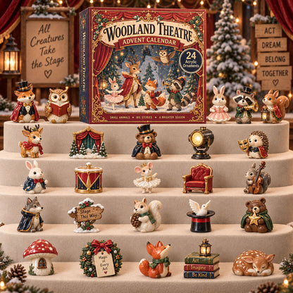 CHRISTMAS KICKOFF 40% OFF - Woodland Theatre Advent Calendar 2026 - 24-Day Festive Countdown, Acrylic Charms Blind Box - Gift For Theatre Lovers AC0TM299