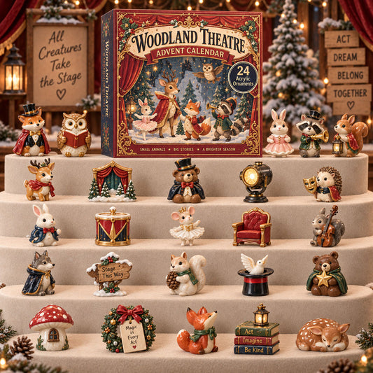 CHRISTMAS KICKOFF 40% OFF - Woodland Theatre Advent Calendar 2026 - 24-Day Festive Countdown, Acrylic Charms Blind Box - Gift For Theatre Lovers AC0TM299
