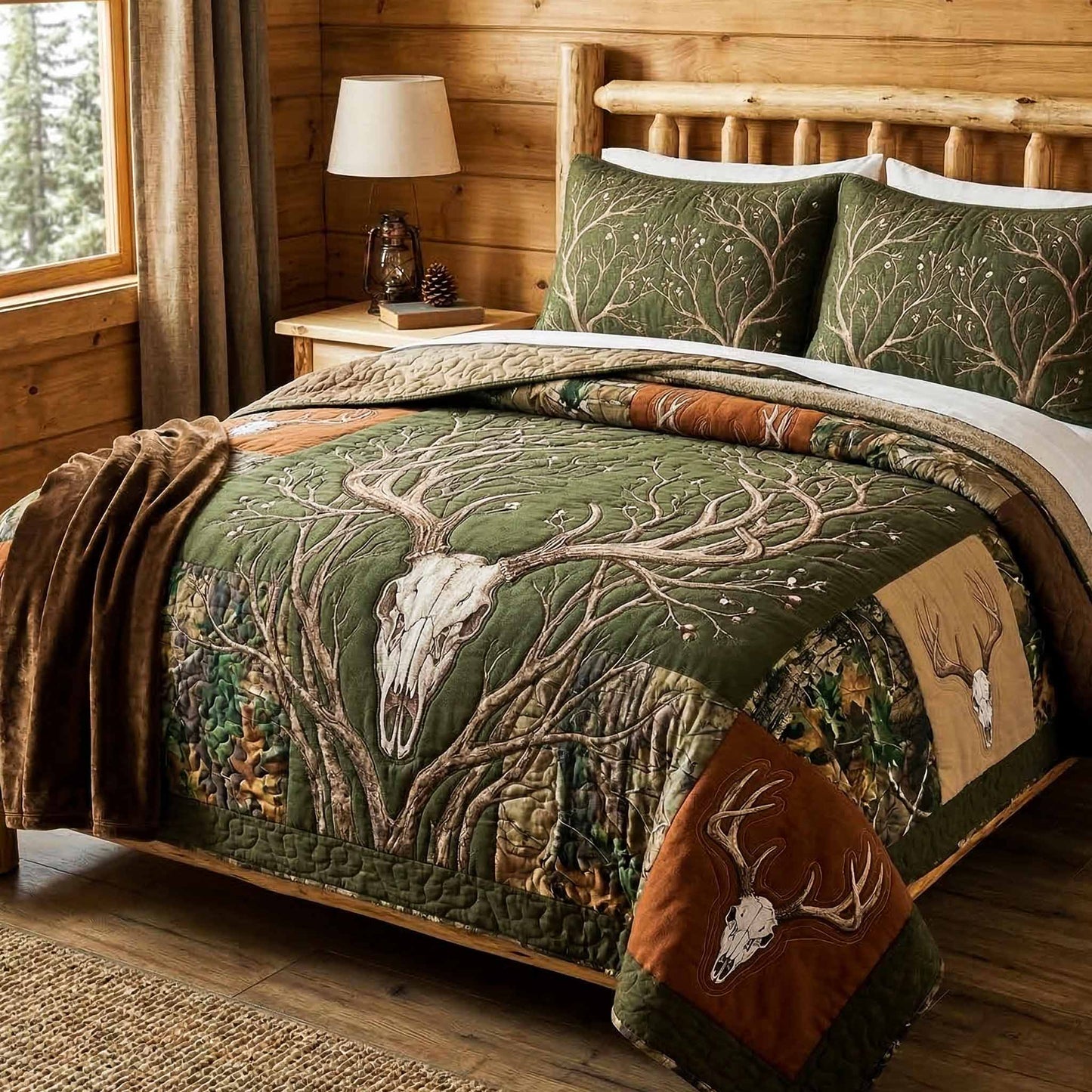 Woodland Trail 3-Piece Quilted Bedding Set NCU0NXD1733