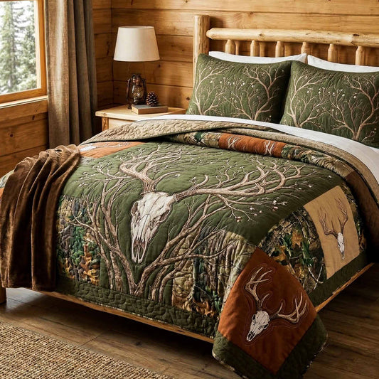 Woodland Trail 3-Piece Quilted Bedding Set NCU0NXD1733
