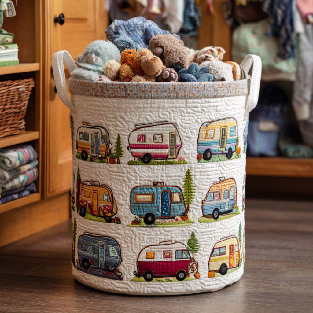 Woodland Trails Quilted Laundry Basket NCU0NNT1486