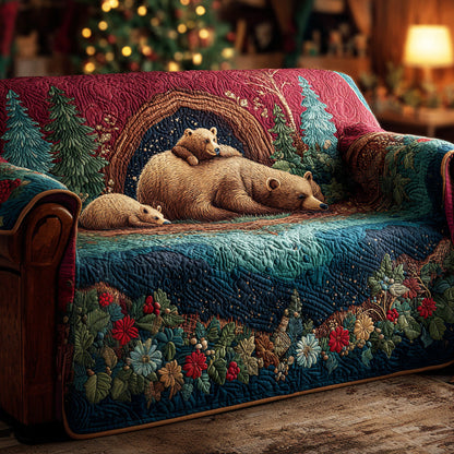 Woodland Wander Bear Quilted Sofa Cover NCU0NTD991