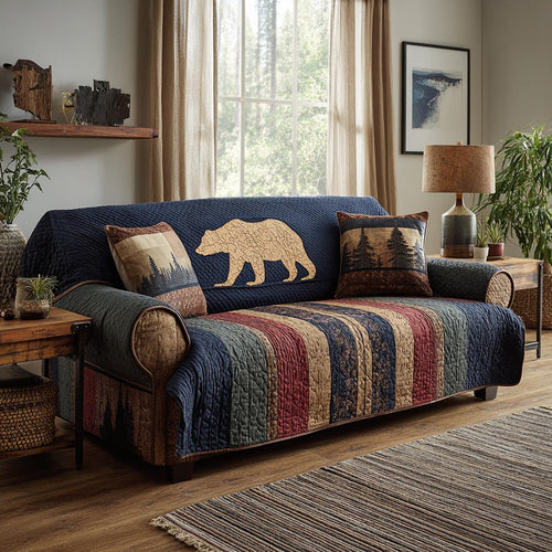Woodland Watch Quilted Sofa Cover NCU0DV2031