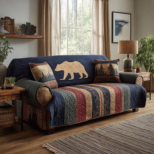 Woodland Watch Quilted Sofa Cover NCU0DV2031