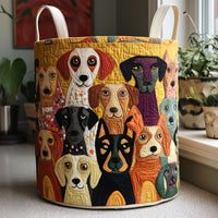 Woof and Whimsy Quilted Laundry Basket NCU0PTT1436