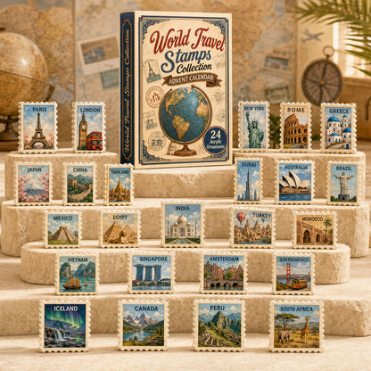 CHRISTMAS KICKOFF 40% OFF - World Famous Stamps Advent Calendar 2026 - 24-Day Festive Countdown, Acrylic Charms Blind Box - Gift For Stamp Lovers AC0TH226