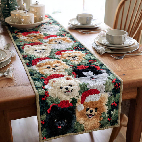 Wreath Pomeranian Quilted Table Runner NCU0HNH573