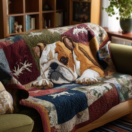 Wrinkled Charm Bulldog Quilted Blanket NCU0PTT2660