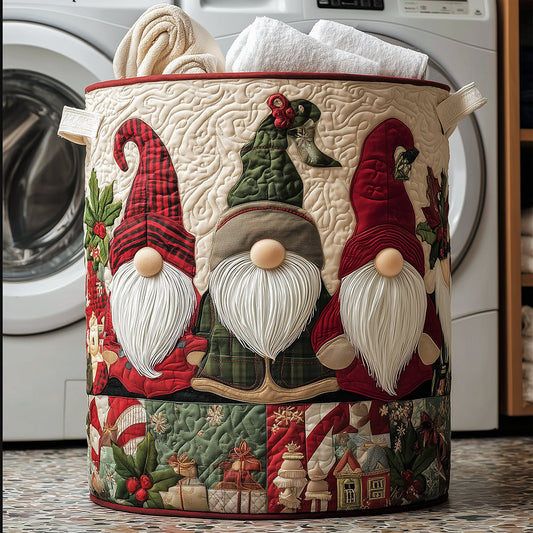 Xmas Gnome Quilted Laundry Basket NCU0TH3146