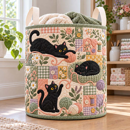 Yarn Play Kitties Quilted Laundry Basket NCU0HNH1362
