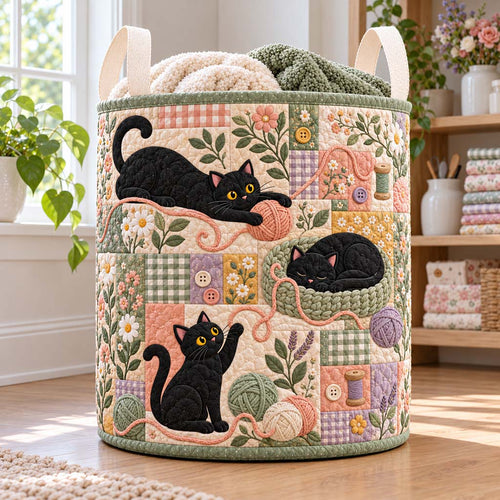 Yarn Play Kitties Quilted Laundry Basket NCU0HNH1362