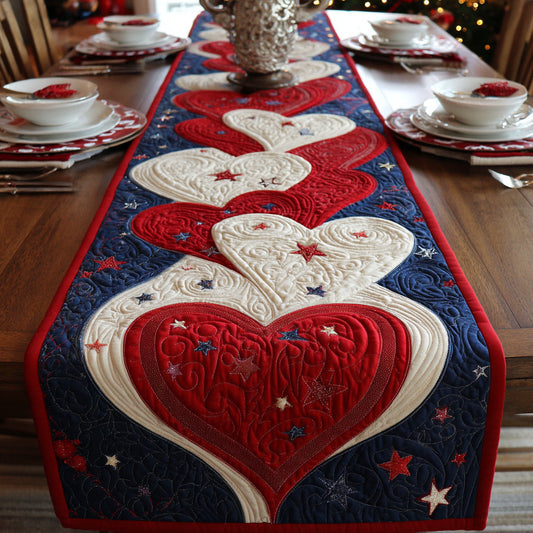 Yin-Yang Heart Runner Quilted Table Runner NCU0HNH763