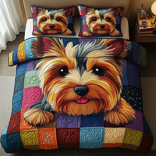 Yorkie Soul 3-Piece Quilted Bedding Set NCU0DV478
