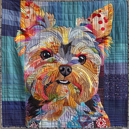 Yorkie Charm Quilted Blanket NCU0DV487