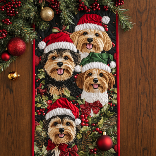 Yorkie Charm Quilted Table Runner NCU0DDK1519