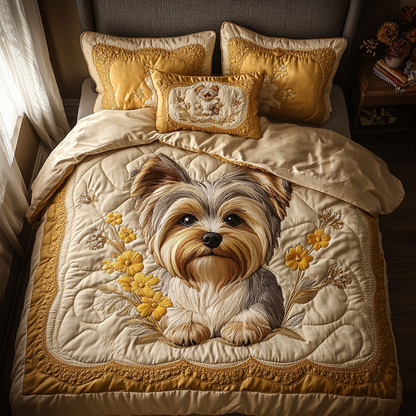 Yorkie Dreams 3-Piece Quilted Bedding Set NCU0DV438