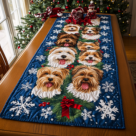 Yorkie Glow Quilted Table Runner NCU0DDK1523