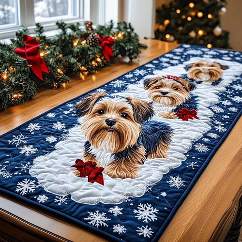 Yorkie Joy Quilted Table Runner NCU0DDK1525