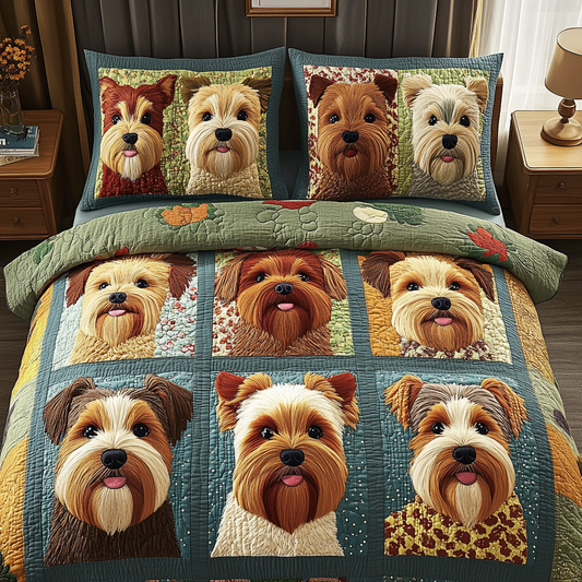 Yorkie Nest 3-Piece Quilted Bedding Set NCU0DV476