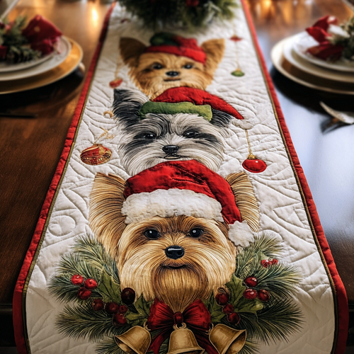 Yorkie Shine Quilted Table Runner NCU0DDK1522