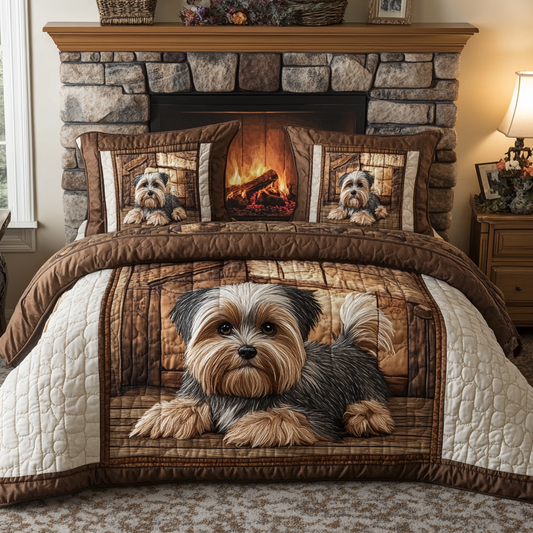 Yorkie Wonder 3-Piece Quilted Bedding Set NCU0DV443